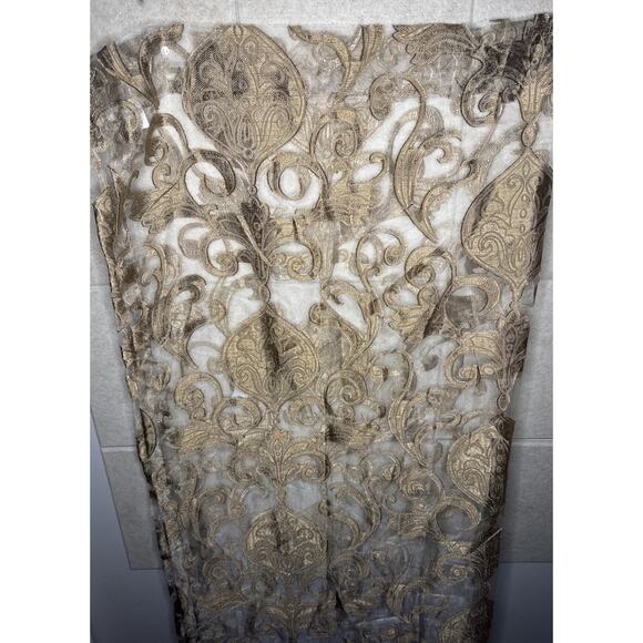 NWOT Luxury Sheer Curtain Panel Bronze Swirls 52"x86" Polyester - Picture 1 of 4